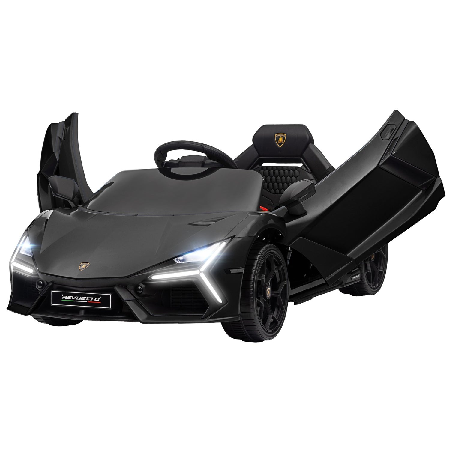 AIYAPLAY Lamborghini Revuelto Licensed Ride on Car, with Suspension, Black