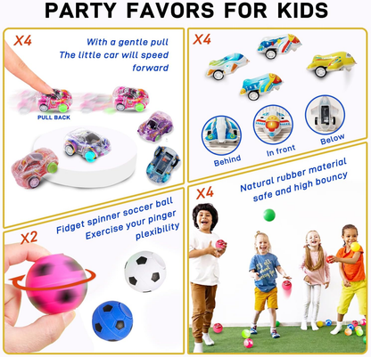 100Pcs Party Bag Fillers - Pre Filled Party Bags for Kids, Mini Party Favours for Boys & Girls, Pinata Fillers, Lucky Dip Prizes for Kids, Birthday Return Gifts & Teacher Prize Box Fillers