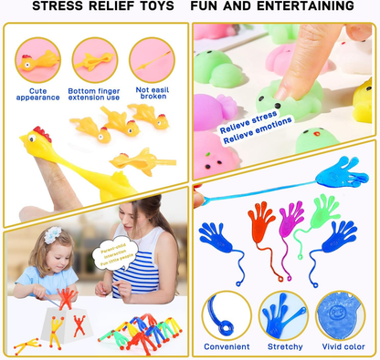 100Pcs Party Bag Fillers - Pre Filled Party Bags for Kids, Mini Party Favours for Boys & Girls, Pinata Fillers, Lucky Dip Prizes for Kids, Birthday Return Gifts & Teacher Prize Box Fillers