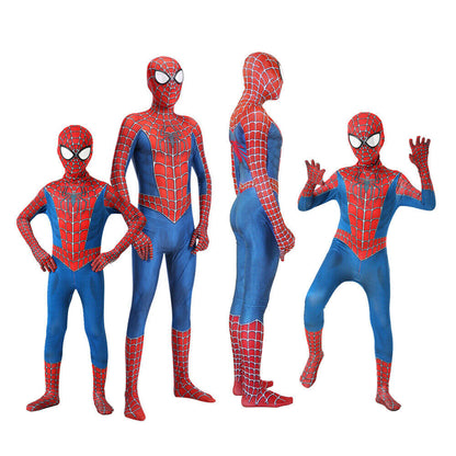 Raimi Spiderman Costume Adult Men Kids Boys Cosplay Jumpsuit Party Fancy Dress