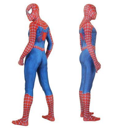Raimi Spiderman Costume Adult Men Kids Boys Cosplay Jumpsuit Party Fancy Dress