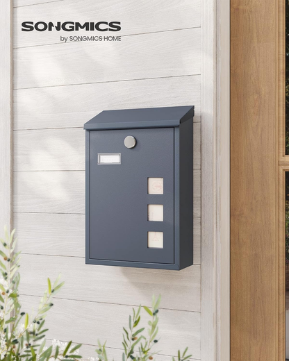 Post Box, Wall Mounted Letterbox, Viewing Windows, Nameplate