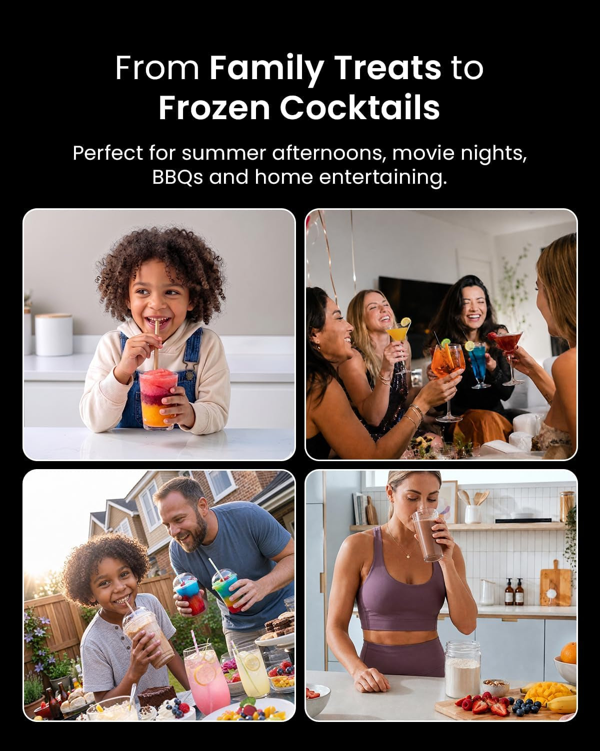 Easyfreezy® Ice Cream Maker & Slushie Machine (7 Presets) - No Pre Freezing Needed, Ready in 20Mins - Soft Serve, Milkshakes, Frappe, Frozen Drinks, Cocktails, Slushies & Chilled Desserts